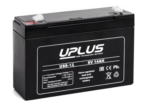 Аккумулятор для ИБП Uplus US 6-12 12А/ч-6V для UPS EN 151x50x101