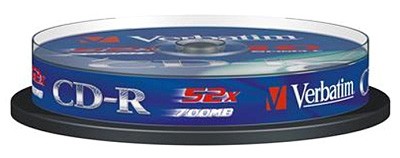 Диск CD-R Verbatim 700Mb 52x DataLife Cake Box (10шт)