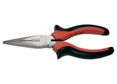 Длинногубцы Matrix NICKEL, 180 мм, прямые никелированные, двухкомпонентные рукоятки