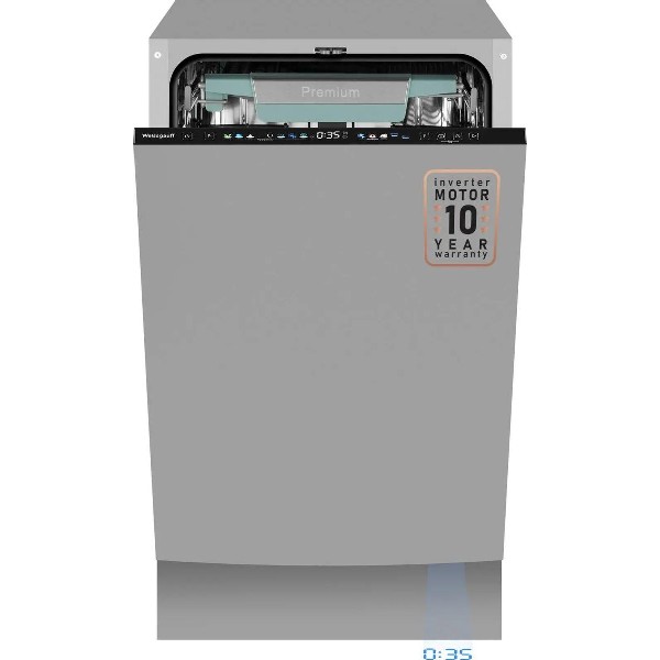 Встраиваемая посудомоечная машина Weissgauff BDW 4160 Real Touch DC Inverter Timer Floor узкая, серый